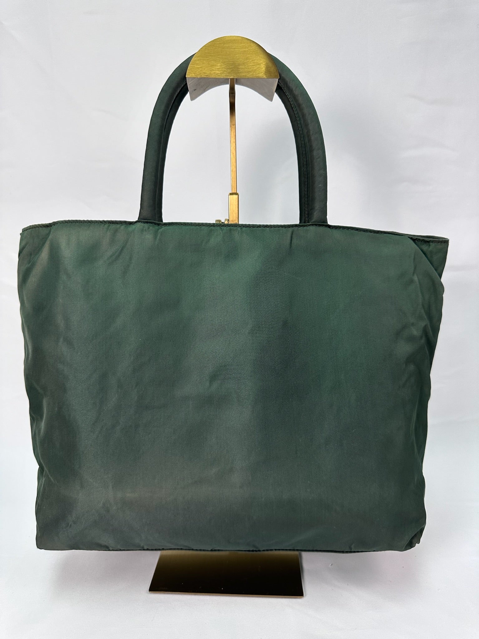 Prada Nylon Logo Tote in Green