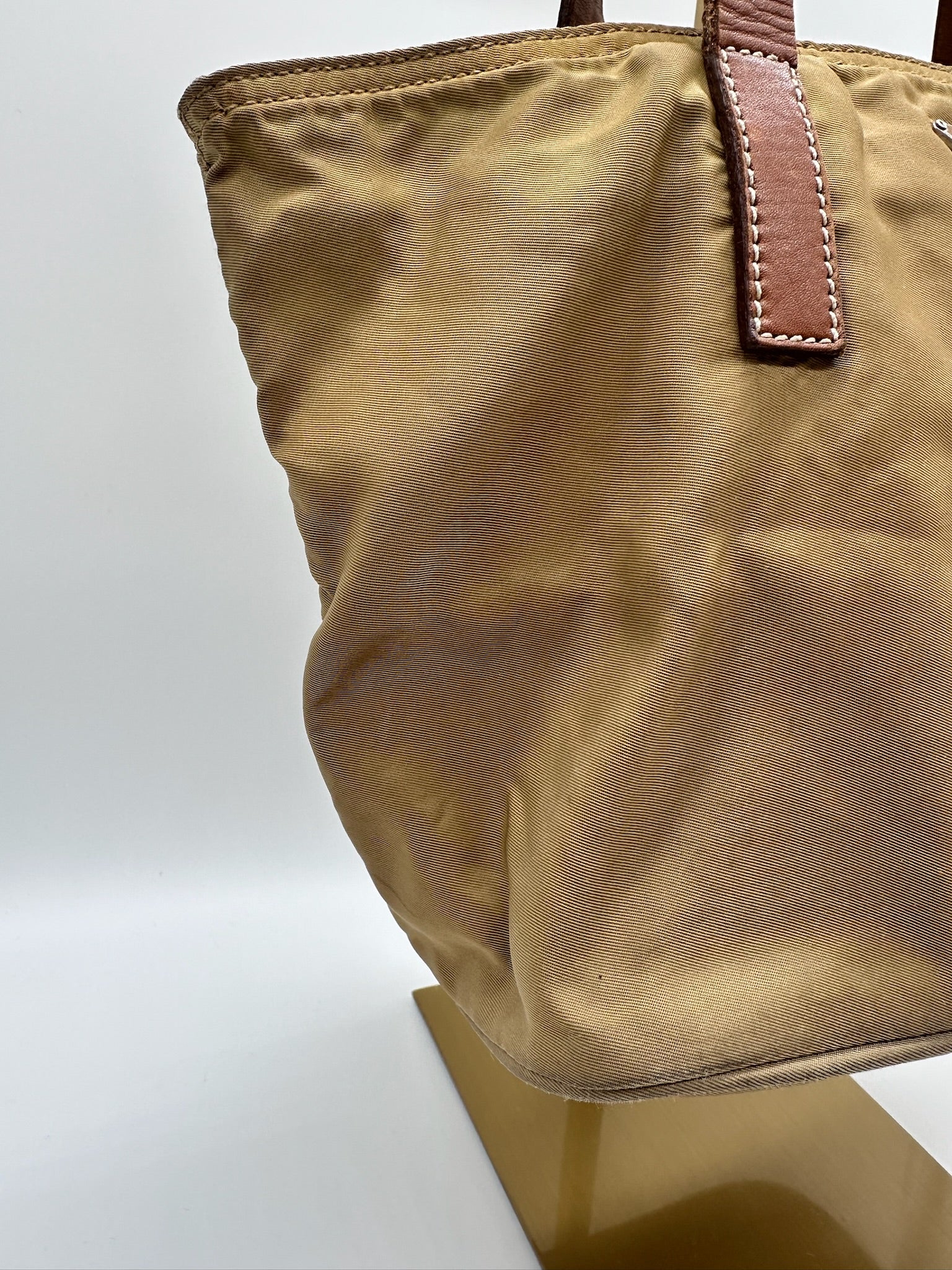 Prada Nylon Mini Tote in Khaki