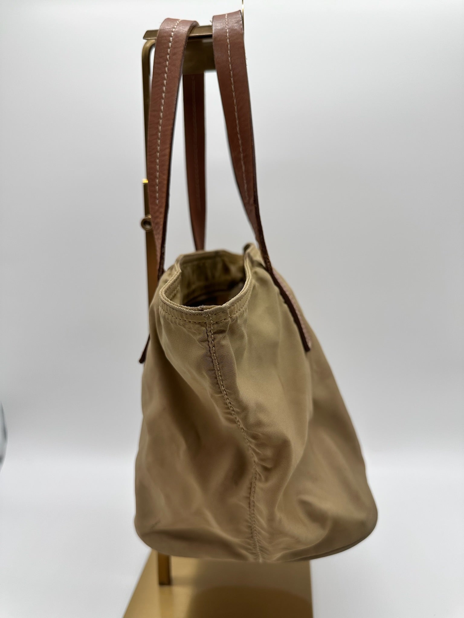 Prada Nylon Mini Tote in Khaki