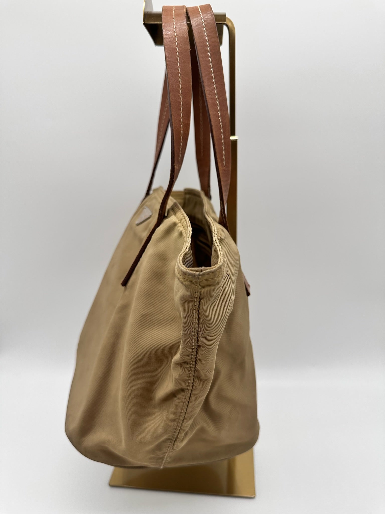 Prada Nylon Mini Tote in Khaki