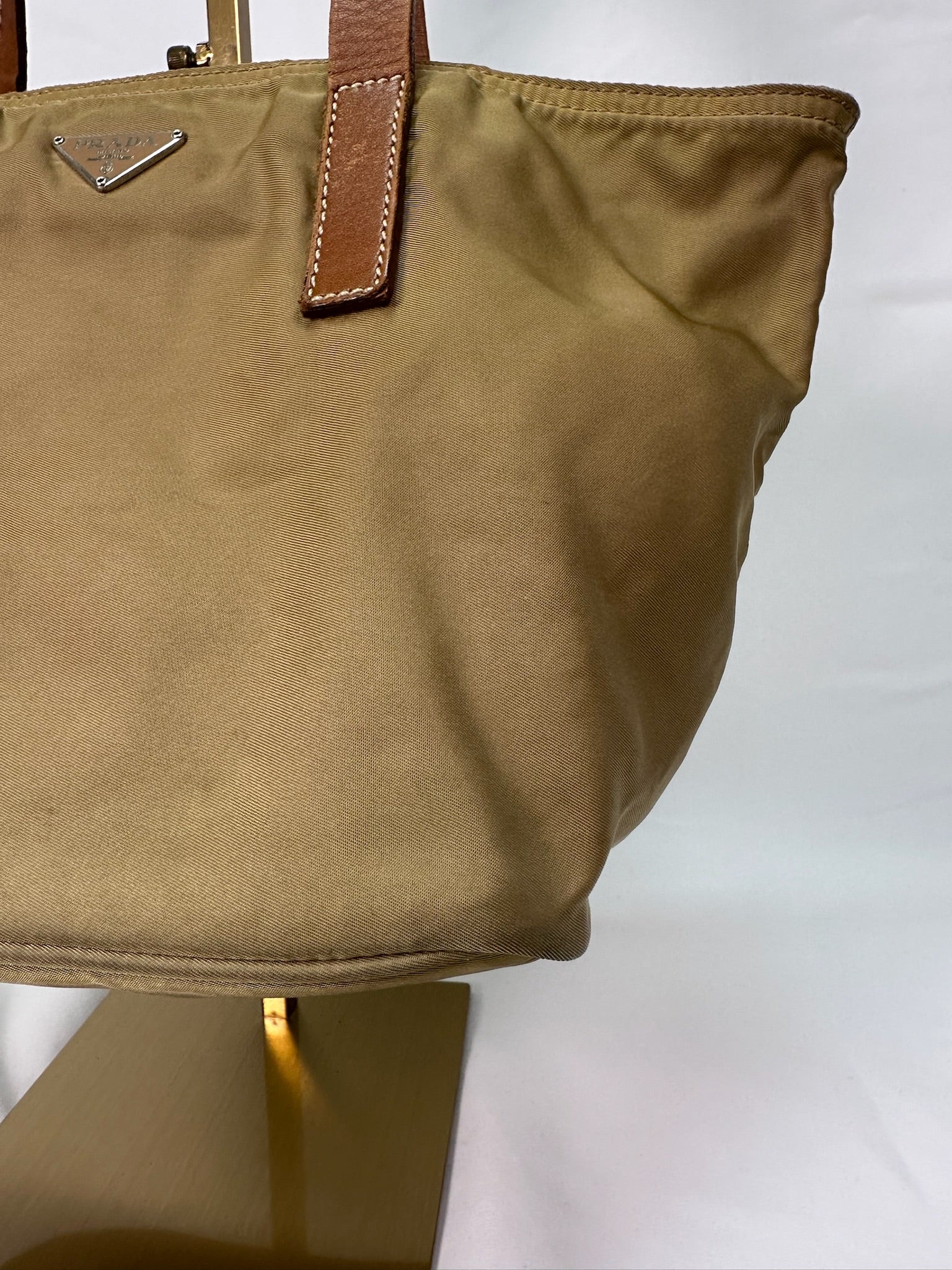Prada Nylon Mini Tote in Khaki