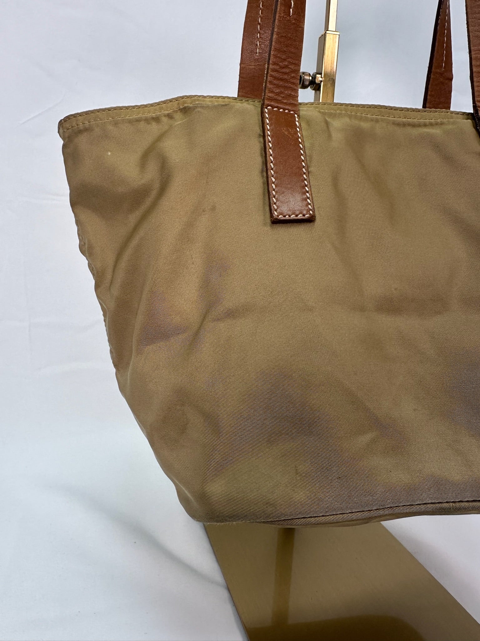Prada Nylon Mini Tote in Khaki