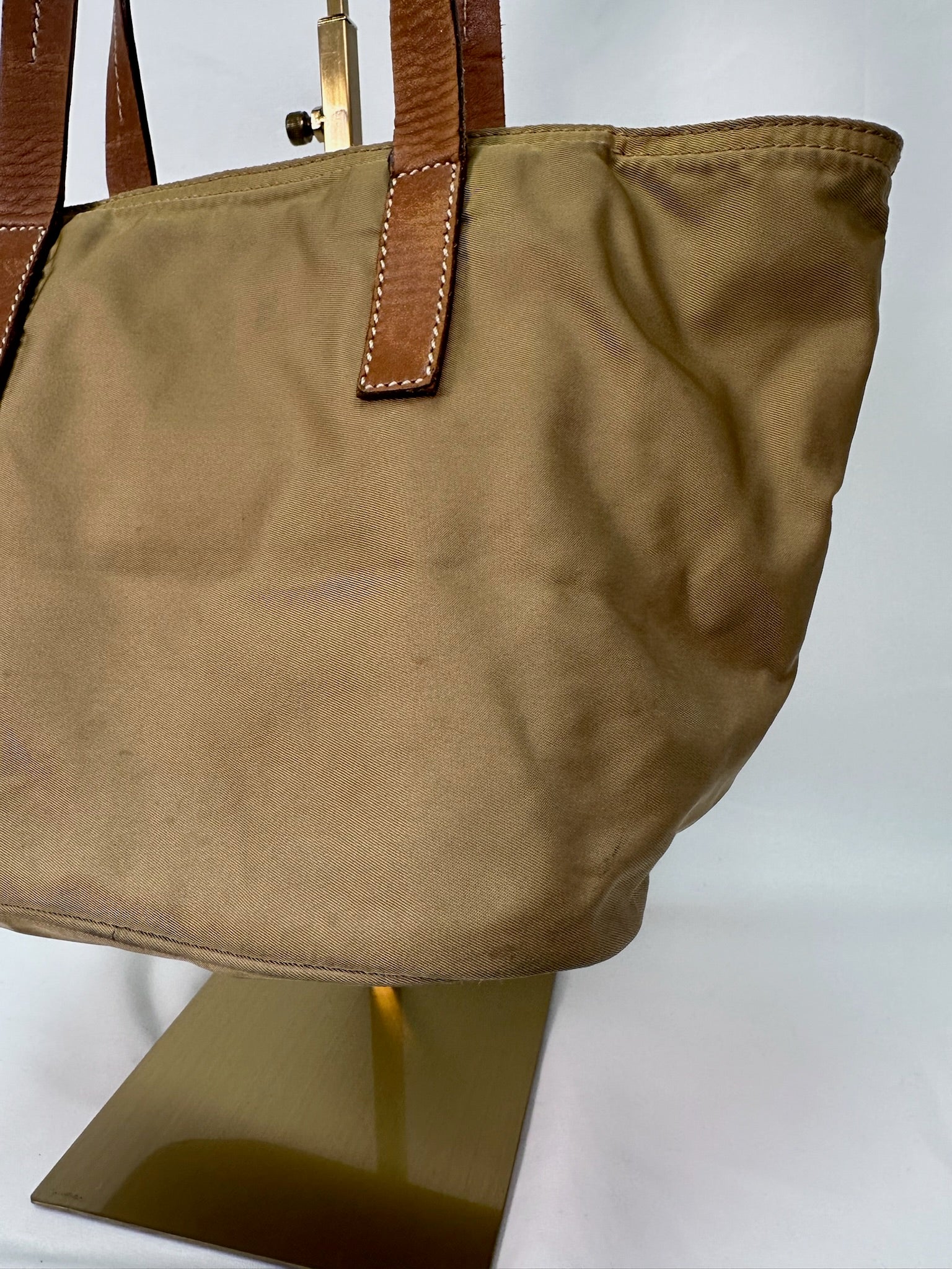 Prada Nylon Mini Tote in Khaki