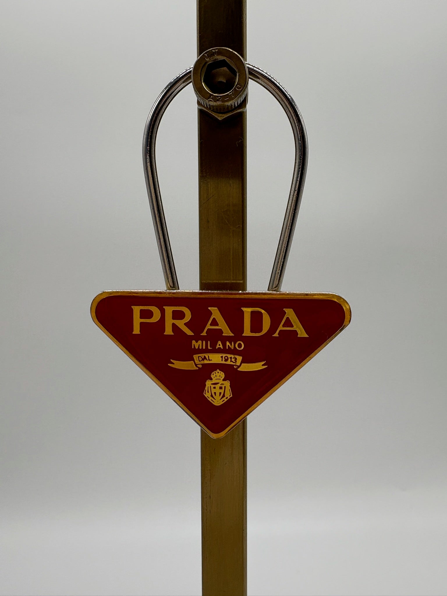 Prada Logo Metal Keyring / Bag Charm
