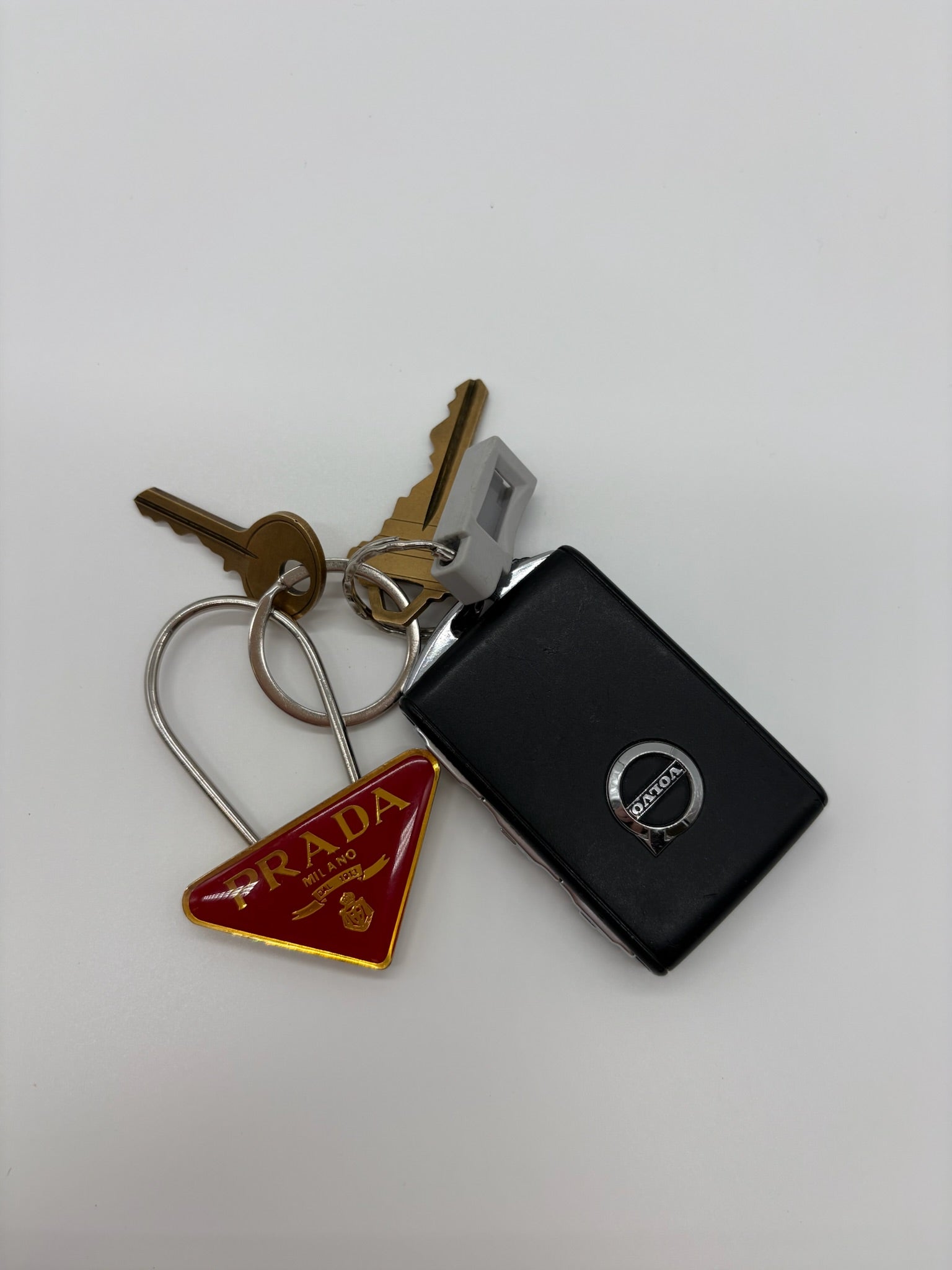 Prada Logo Metal Keyring / Bag Charm