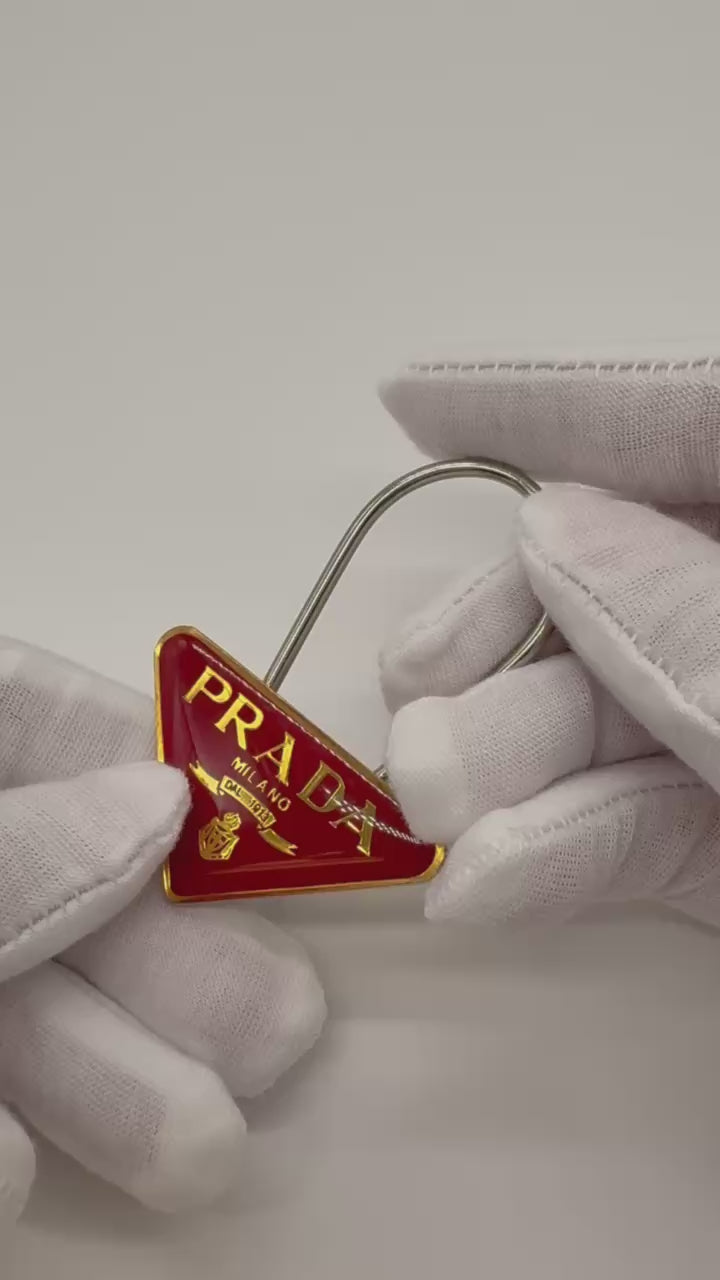 Prada Logo Metal Keyring / Bag Charm